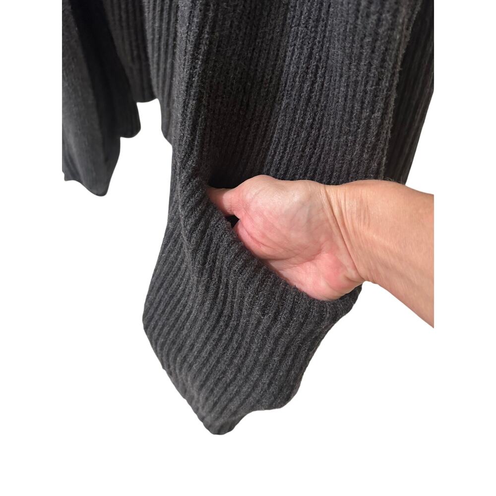 QUINCE 100% Organic Cotton Oversized Cardigan Charcoal Open Front Sweater, XL - Picture 5 of 8